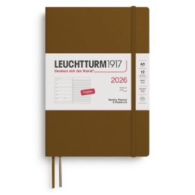 Spice Brown, Weekly Planner & Notebook Medium (A5) 2026, Softcover, English