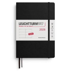 Black, Weekly Planner Medium (A5) 2026, English