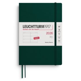 Forest Green, Weekly Planner Medium (A5) 2026, Softcover,English
