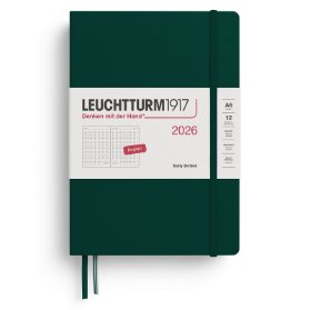 Forest Green, Daily Planner Dotted Medium (A5) 2026, English