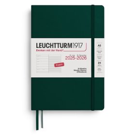 Forest Green, Weekly Planner & Notebook Medium (A5) 2026, 18 Months, English