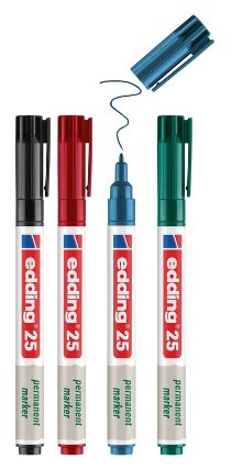 Permanentní popisovač EDDING 25 EcoLine, sada 4 ks