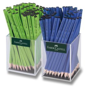 Grafitová tužka Faber-Castell Grip 2001 bez pryže tvrdost B, stojánek, 144 ks