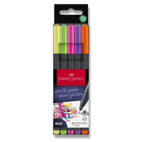 Fineliner Faber-Castell Grip 5 barev, neon