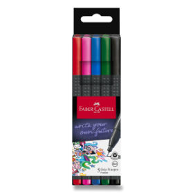 Fineliner Faber-Castell Grip 5 barev, základní barvy