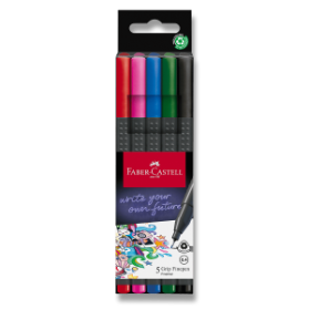 Fineliner Faber-Castell Grip 5 barev, základní barvy