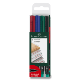 Permanentní popisovač Faber-Castell 1523 S 4 barevy