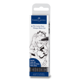 Popisovač Faber-Castell Pitt Artist Pen Manga 4 kusy, černé