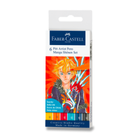 Popisovač Faber-Castell Pitt Artist Pen Manga 6 kusů, Shonen