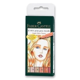 Popisovač Faber-Castell Pitt Artist Pen Brush 6 ks, odstíny pleti