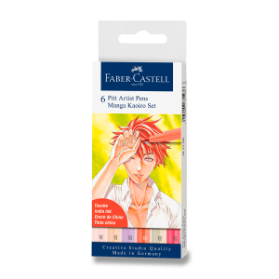 Popisovač Faber-Castell Pitt Artist Pen Manga 6 kusů, Kaoiro