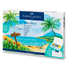 Akvarelové barvy Faber-Castell s paletou Tropical - 12 ks