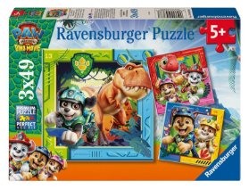Puzzle Tlapková patrola: Dinosauří film 3x49 dílků