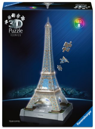 3D Puzzle Iconics: Eiffelova věž (Noční edice) 216 dílků