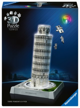 3D Puzzle Iconics: Šikmá věž v Pise (Noční edice) 216 dílků
