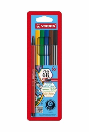 Fixa STABILO Pen 68 sada 6 ks v plastovém pouzdru