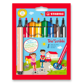Dětské fixy Stabilo Trio Scribbi 8 barev