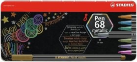 Fixa STABILO Pen 68 Sada v kovovém pouzdru metallic 8 ks