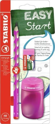 STABILO EASYgraph školní set - růžový R s ořezávatkem a pryží