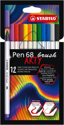 Fixa STABILO Pen 68 brush sada 12 ks v pouzdru