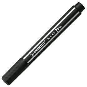 Prémiový vláknový fix se silným klínovým hrotem - STABILO Pen 68 MAX - černá
