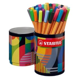Jemný liner - STABILO point 88 - ARTY - 45 ks plechová dóza - 45 různých barev