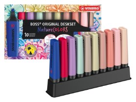 Zvýrazňovač STABILO BOSS ORIGINAL NatureCOLORS Wildflower - 10 ks deskset