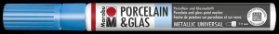Marabu Popisovač na sklo/porcelán 1-2 mm - metalický modrý