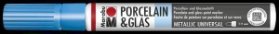 Marabu Popisovač na sklo/porcelán 1-2 mm - metalický modrý
