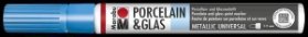 Marabu Popisovač na sklo/porcelán 1-2 mm - metalický modrý