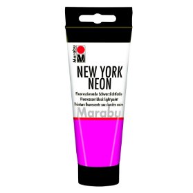 Marabu NEW YORK NEON Fluorescenční Black Light barva, Neon-růžová 334, 100 ml