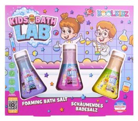 Sada pro zábavu při koupání KOOLKIDZ 3x pěnivá koupelová sůl, 3x80g
