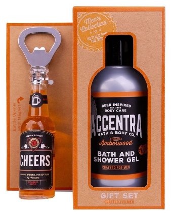 ACCENTRA SET koupelový MEN'S COLLECTION v dárkové krabičce s otvírákem na lahve