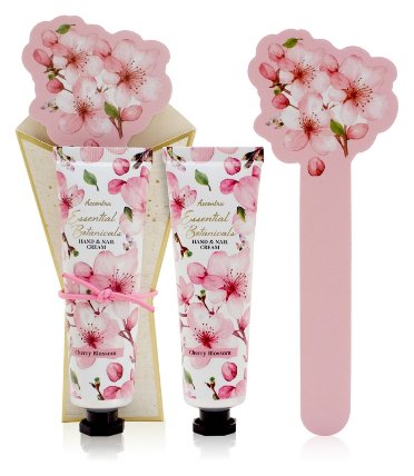 Set péče o ruce ESSENTIAL BOTANICS s pilníkem Třešňový květ 30ml