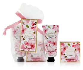 Set péče o ruce ESSENTIAL BOTANICALS organza Třešňový květ 20ml+25g