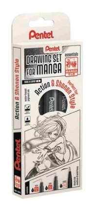 Sada popisovačů pro MANGA Pentel Action&Shonen Style