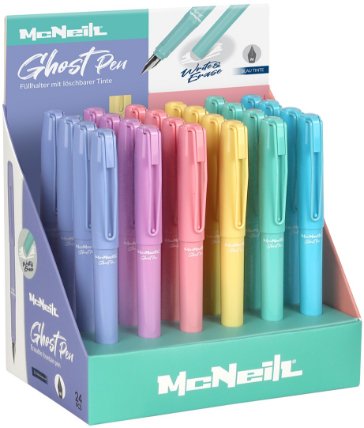 Gumovatelné bombičkové pero McNeil - Pastel, modrá náplň, mix pastelových barev