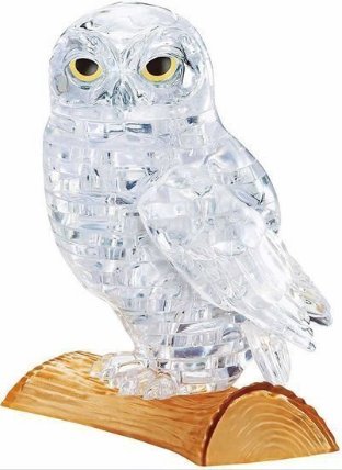 3D Crystal puzzle Sova bílá / 42 dílků