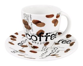 Coffee Collage - šálek s podšálkem