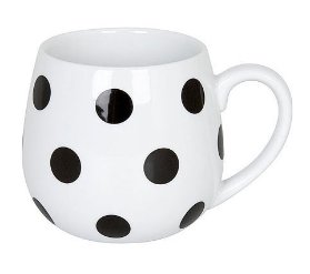 Hrnek buclák - Bílý s černými tečkami / Black and White Dots