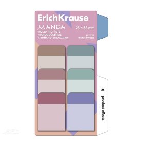 Plastové označovače stránek ErichKrause Manga - 25x38 mm, 60 listů