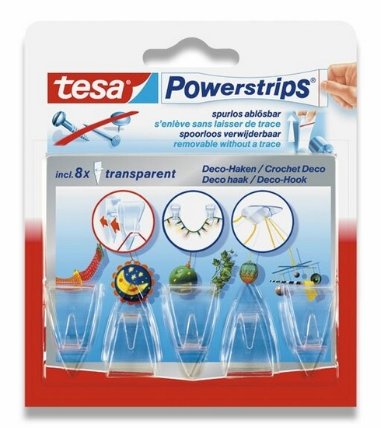 Lepicí háčky Tesa Powerstrips průhledné, 5 ks
