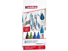Popisovač na textil Edding 4500, sada 5 ks, studených barev 099
