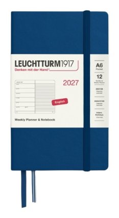 Týdenní plánovač & Zápisník Indigo, Pocket A6 2027, anglicky