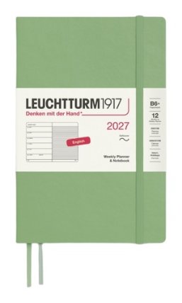 Týdenní plánovač & Zápisník Sage, Paperback B6+ 2027, Softcover, anglicky