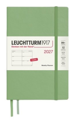 Týdenní plánovač Sage, Paperback B6+ 2027, anglicky