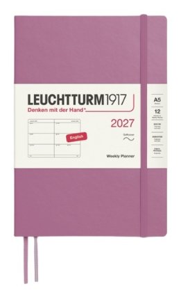 Týdenní plánovač Dusty Rose, Medium A5 2027, Softcover, anglicky