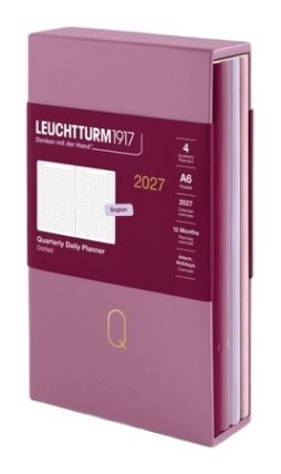 Čtvrtletní denní plánovač , tečkovaný, Pocket A6, 2027, 4ks, Shades of Rose, anglicky