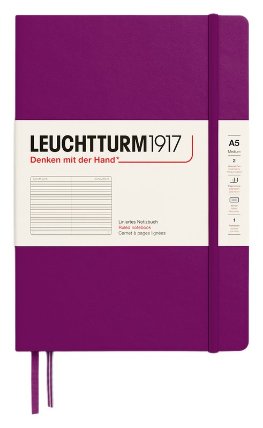 Zápisník Leuchtturm1917 A5 tvrdé desky Burgundy linkovaný