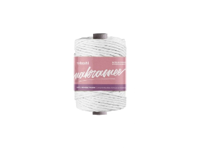 Macramee 4mm, white - bílá, 10ks